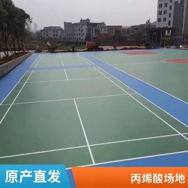 丙烯酸球场施工铺设硅pu篮球场网球场工程建设校园橡胶跑道铺设