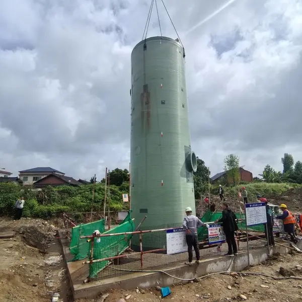 地埋式一体化泵站 50m? 玻璃钢 市政排水 智能液位控制 河北定制