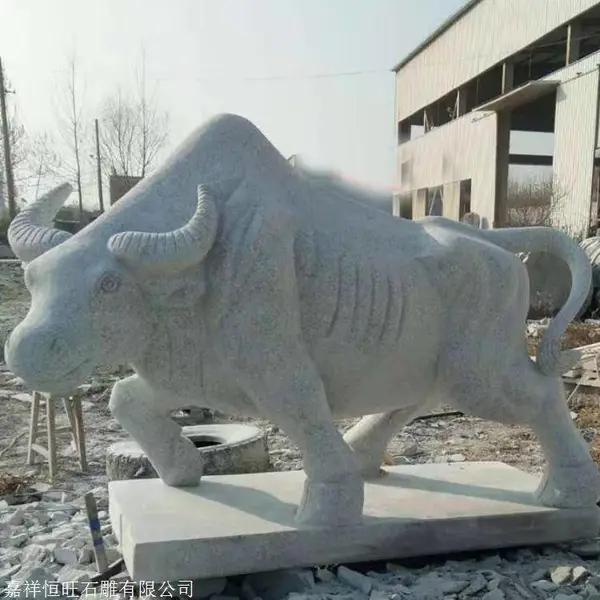 养殖场石牛雕像加工 园林景观石材牧笛雕塑价格