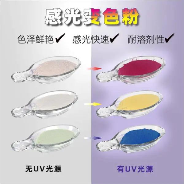 感光油漆涂料光变颜料油墨印刷用感光变色粉塑料布料光变粉50g/袋