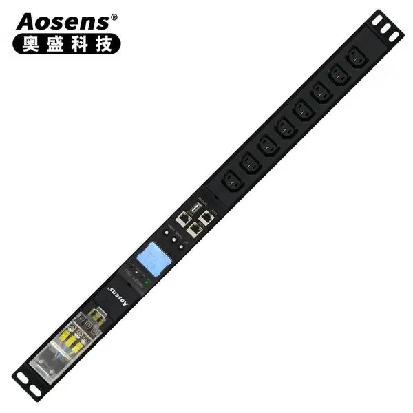 Aosens��ʢ16A 8λ����PDU��Դ����Զ�̼�� SNMPЭ��RS485����C13APN802