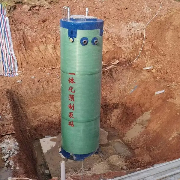 玻璃钢一体化预制泵站价格 地埋式玻璃钢泵站图片