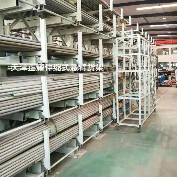 金属制品仓储货架 伸缩式悬臂货架近期案例 钢管存放架