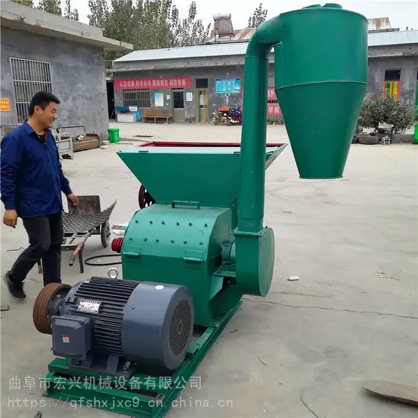 自动进料沙克龙除尘秸秆打糠机 草料磨碎机 花生秧粉碎机