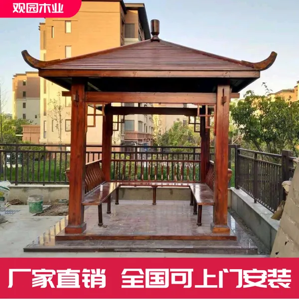 攀枝花市碳化木六角凉亭供销 欧式古建八角亭子市场