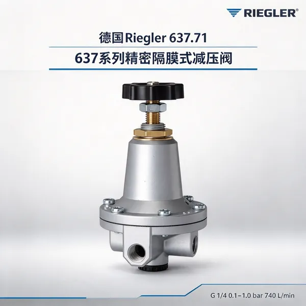 德国Riegler瑞格勒 637.71精密减压阀 G1/4 0.1-1bar 精密气动控制用