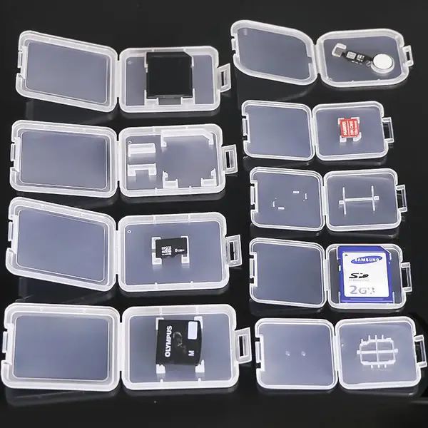 新诚薄款单SD卡盒TF卡盒双SD MicroSD卡储存盒便携翻盖小白盒定制