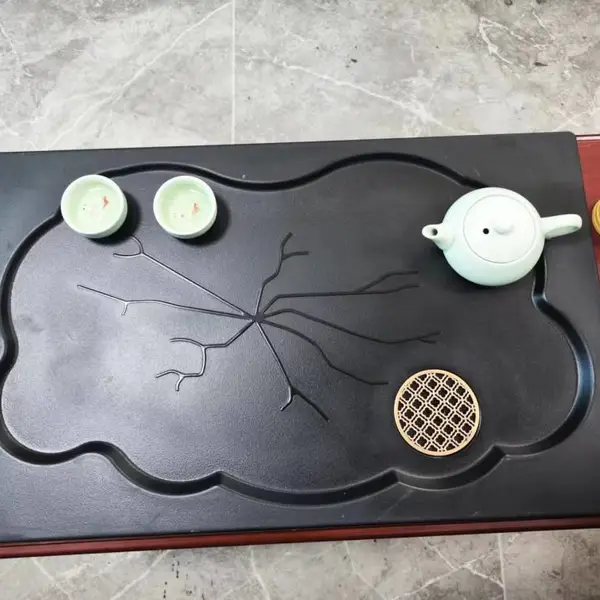 树脂茶盘新工艺模压茶具托盘长方形一体成型