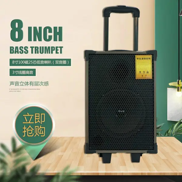 广场舞音响移动拉杆音箱乐浪户外播放器带无线话筒k歌便携式8寸家用唱歌蓝牙大功率音量跳舞重低音炮音响