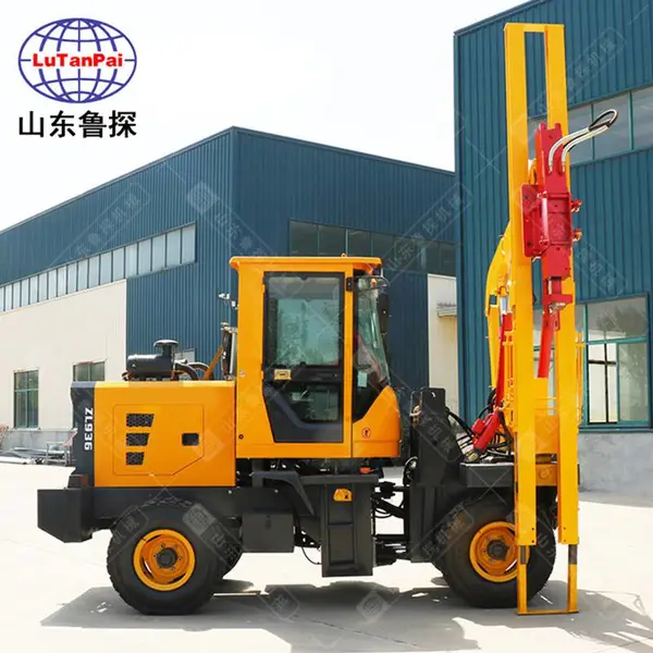 高速公路波形护栏打桩机装载车底盘液压打桩机压桩机 打拔一体机