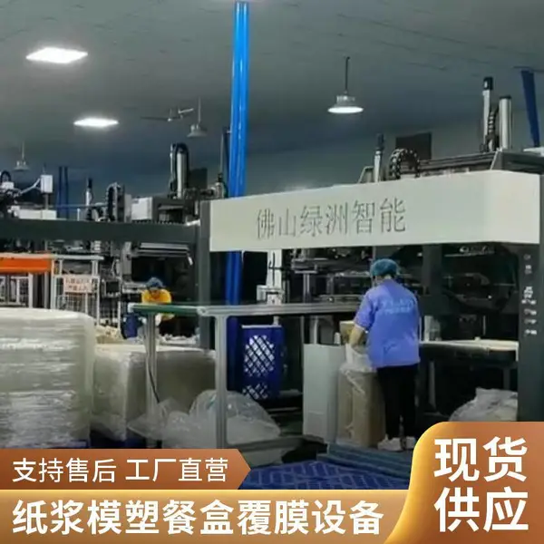 可降解餐具专用覆膜机 PLA膜全自动覆膜设备 纸浆模塑餐盒生产线配套