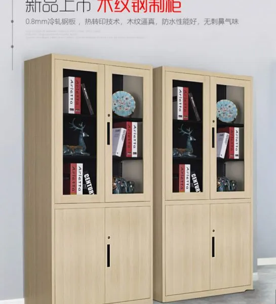 成都仿木纹铁柜 钢制铁皮柜 铁皮文件柜生产厂家