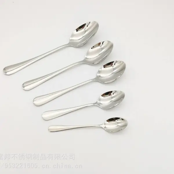 食品级304不锈钢光柄勺叉圆勺尖勺汤匙饭匙