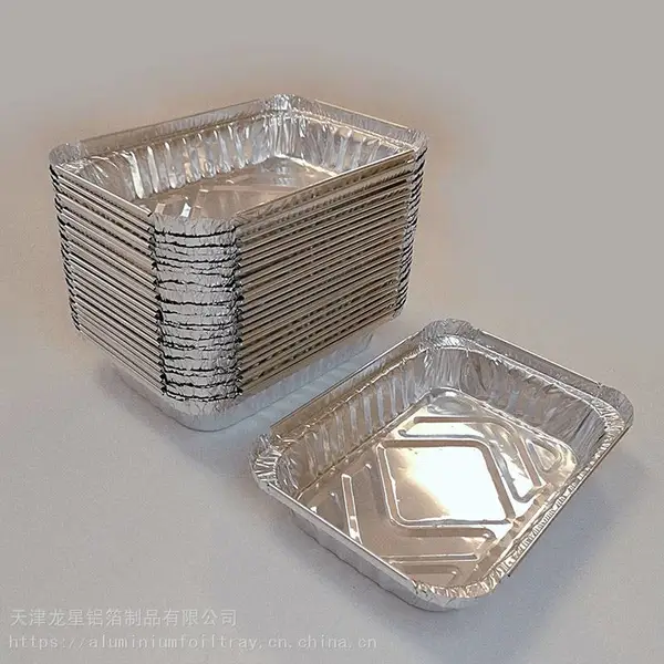 小型长方形带盖铝箔容器餐具 一次性食品级烧烤烘焙餐饮用具