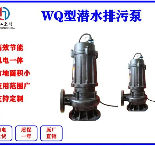 潜水轴混流泵 市政排水污水泵 潜污泵 65WQ40-17-5.5 原厂直销 支持定制