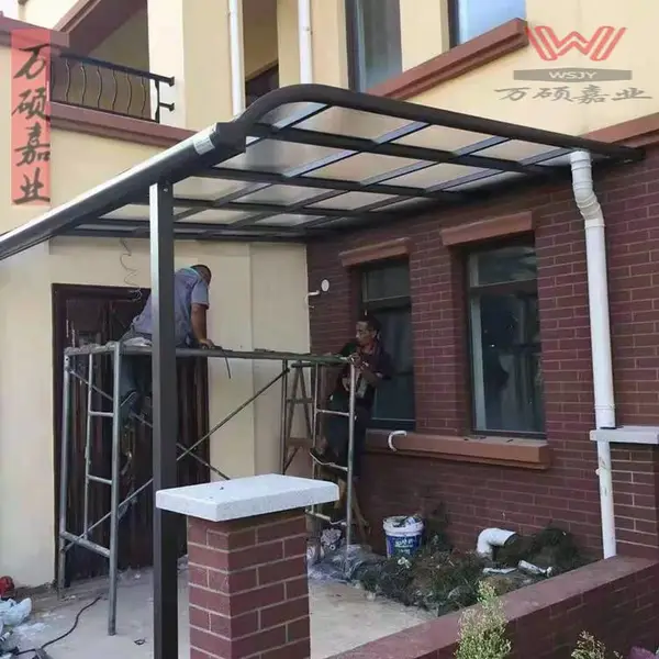 别墅露台棚定做 阳台遮阳无声雨棚 窗蓬厂家 铝合金遮阳棚雨棚