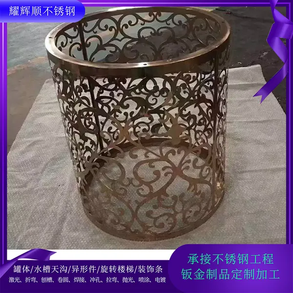 304不锈钢屏风工程 激光镂空隔断定制201金属花格不锈钢门套
