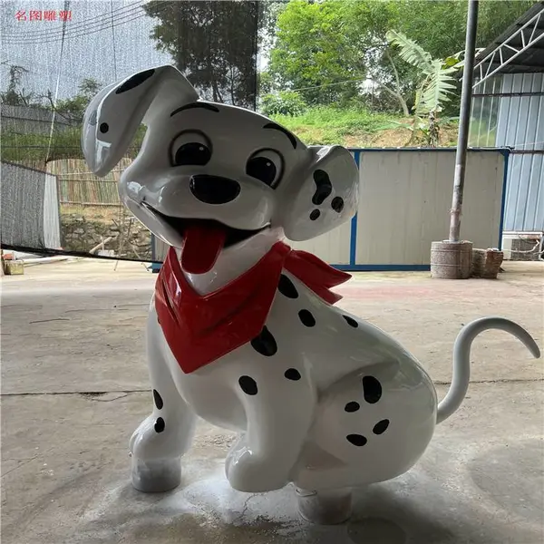 玻璃钢***狗雕塑 卡通动物雕塑 餐馆玩偶公仔雕塑摆件