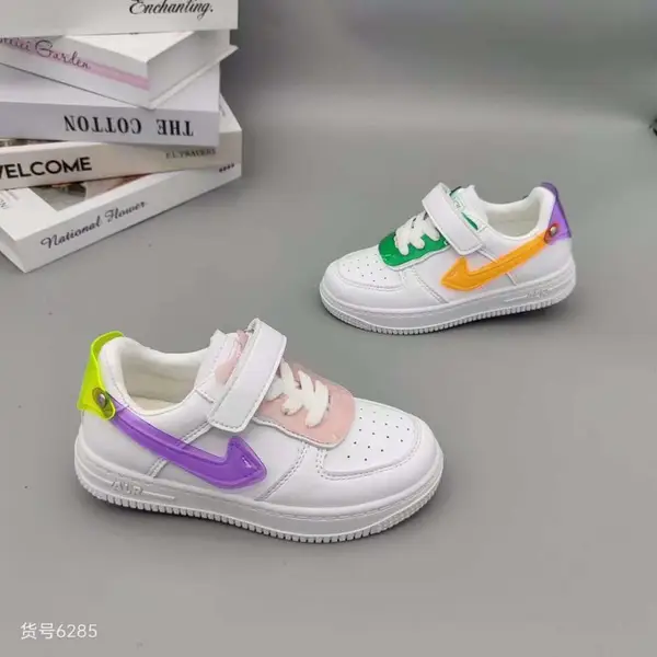 G.DUCK小黄鸭超纤皮中大童学生低帮小白板鞋一套码批发