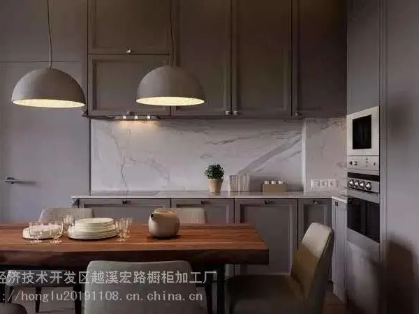 苏州宏路全屋定制工厂 HL-CG003 极简轻奢风格 石英石橱柜台面