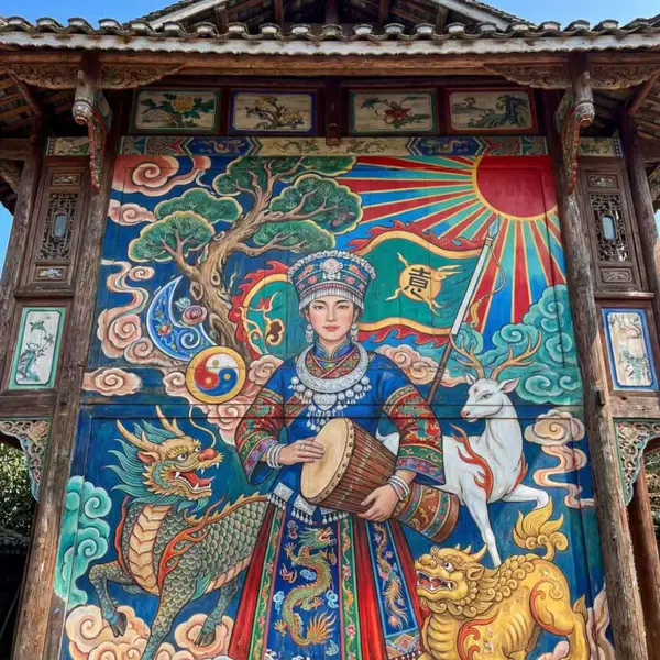吉林美丽乡村主题壁画 长春新农村田园风光彩绘 乡村振兴宣传墙绘