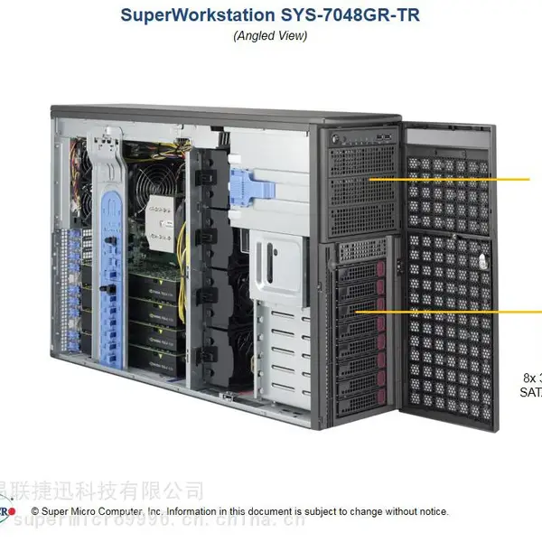 4U4GPU服务器 SYS-7048GR-TR 3D模拟和渲染 数字成像，医疗应用，石油与天然气