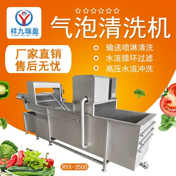 祥九瑞盈RY-3500气泡蔬菜清洗机净菜加工中心叶菜类清洗机