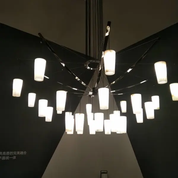 樊灯艺术铜材客厅灯现代简约美式咖啡厅会所别墅全铜轻奢大吊灯