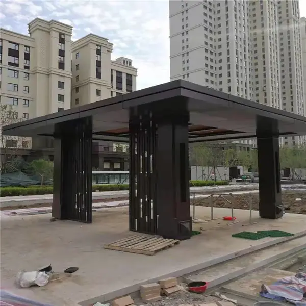 贵州不锈钢室外廊架水景长廊园林景观工程设计与制作