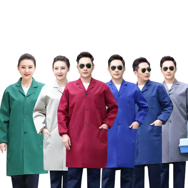 男女长款蓝大褂工作服长袖蓝色搬运服库管工作服防尘服 劳保