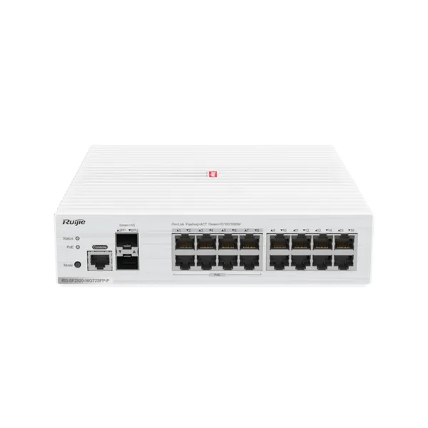锐捷RG-SF2920-16GT2SFP-P 16口千兆以太全光网络入室PoE交换机