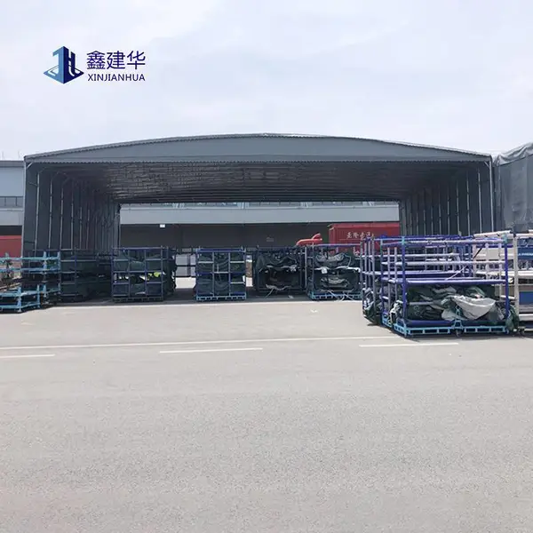 室外大型移动式推拉篷 工厂活动仓库雨棚 电动伸缩蓬尺寸定做