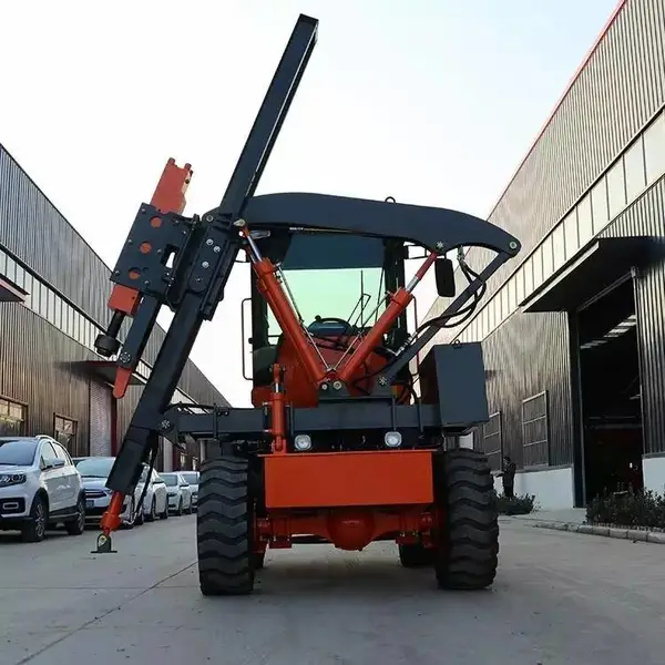装载车式建筑打桩机公路护栏安装液压打孔机房屋地基修剪钻地机