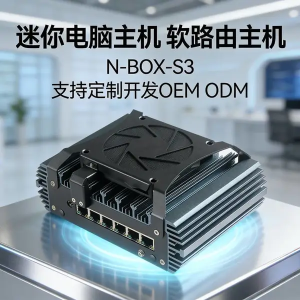 N-BOX-S3 高性能迷你电脑主机 软路由搭配11代6网卡主板 N-BOX-s3 单机箱