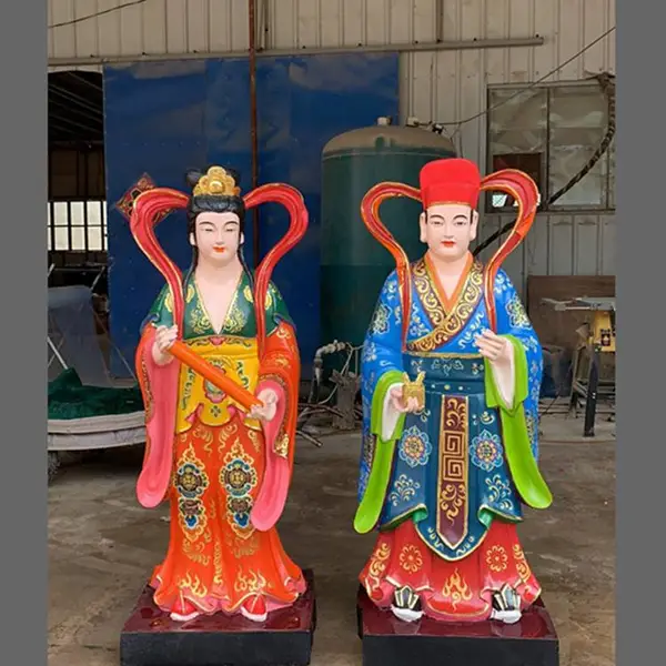 和合二仙的故事 和合二仙神像塑像 和合二圣佛像图片 寺庙佛像***