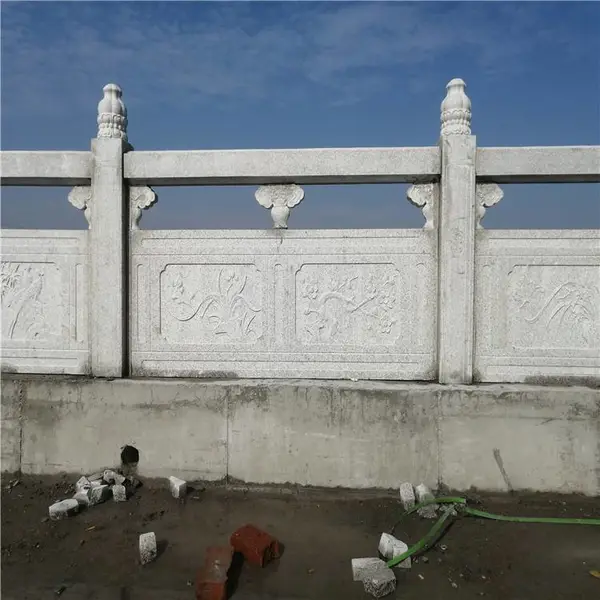 寺庙禅院青石护栏 景观园林桥面石材扶手栏杆 河道护坡大理石护栏