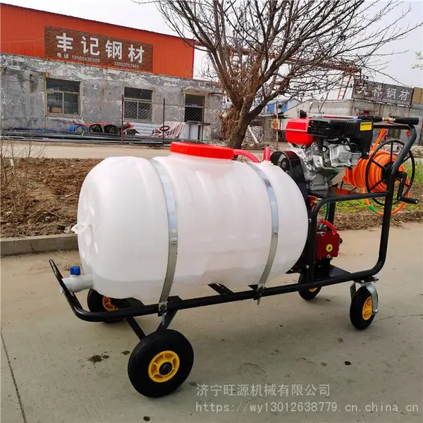 手推汽油打药机 小型园林洒水车 电动拉管消毒喷雾器