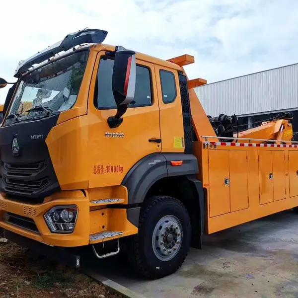 重汽豪瀚一拖一清障车,楚胜清障车拖吊联体 重载抢险救援 24小时道路救援