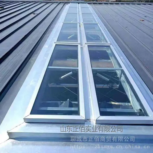 气动排烟天窗 C1ST三角型电动采光排烟天窗 正佰通风天窗底座