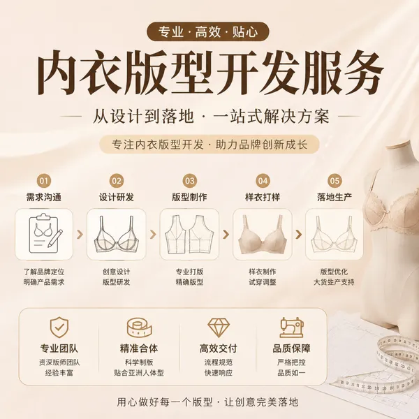 蝶序内衣版型开发技术版师一对一沟通服务 泳衣/文胸/连体胸衣/内裤贴身服装来图打样落地