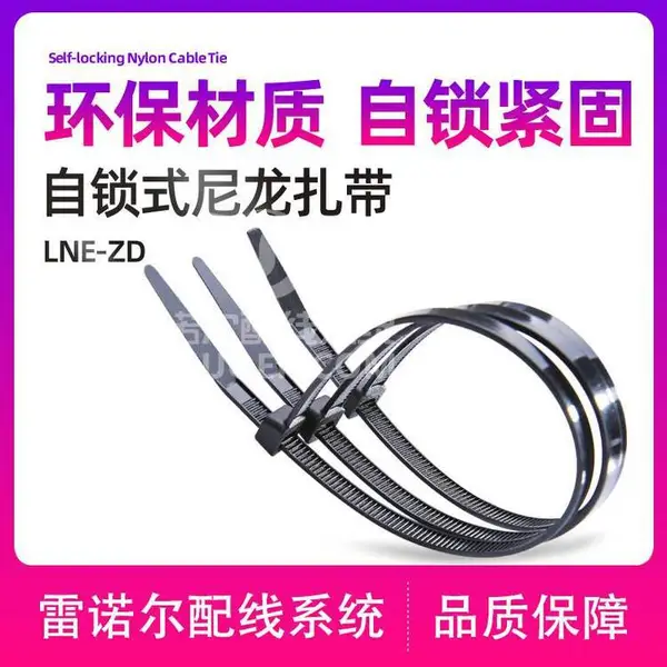 雷诺尔LNE-ZD 自锁式尼龙扎带,黑绑线品牌黑色白色