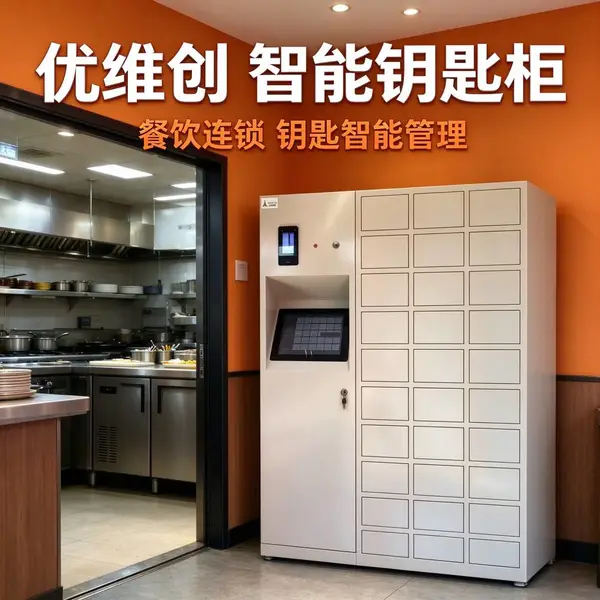 优维创人脸识别餐饮连锁智能钥匙柜后厨门店钥匙管理rfid自动记录