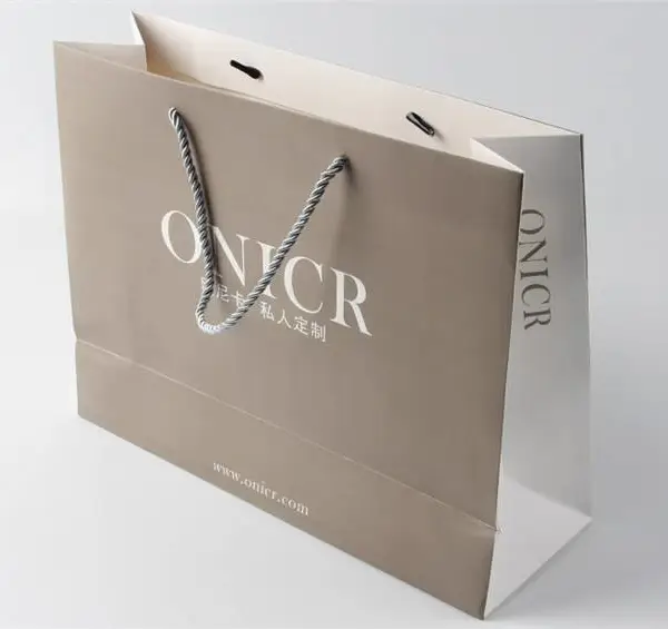 定制铜版纸袋 服装店购物袋 手提礼品袋 加厚 可印logo 批发
