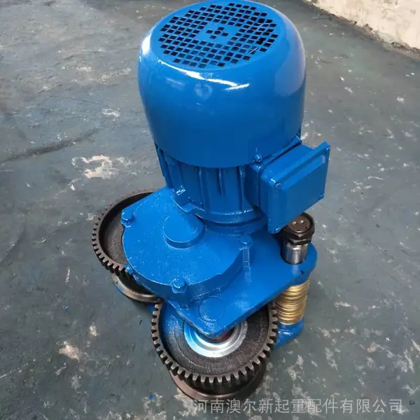 起重机工字钢行走跑车 带电机电动跑车 三角轮跑车