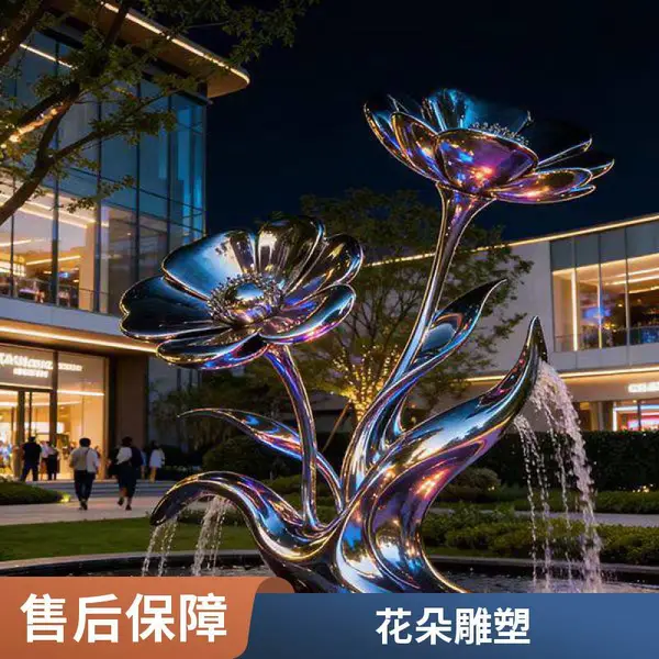 大型不锈钢荷叶现代雕塑户外公园广场园林景观水景镂空花朵摆件
