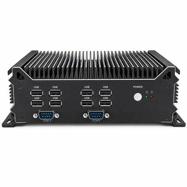 双网6串10u工控机i5-7200U微型电脑7600u工业pc直流12v供电
