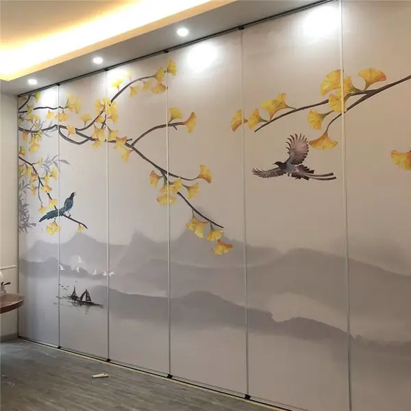 卡曼隔墙会议办公室推拉隔音移动酒店活动隔断墙饭店包间吊轨道伸缩折叠门