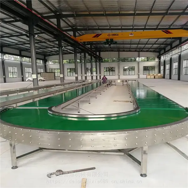 德隆定制环形皮带输送机360度流水线食品皮带输送机循环输送流水线