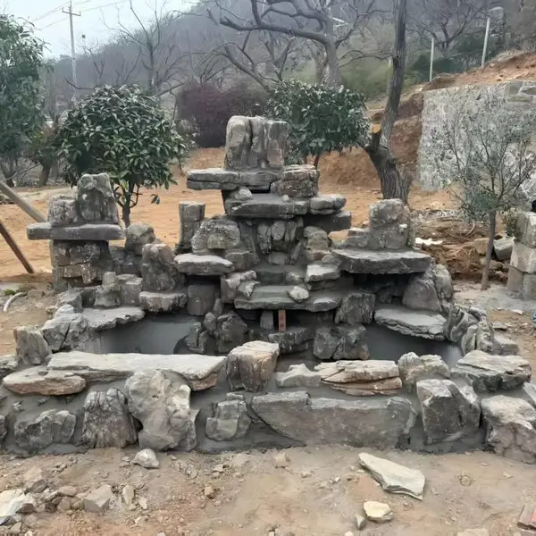 山西忻州 公园假山 三维立体造型 真石贴面工艺 实力工厂