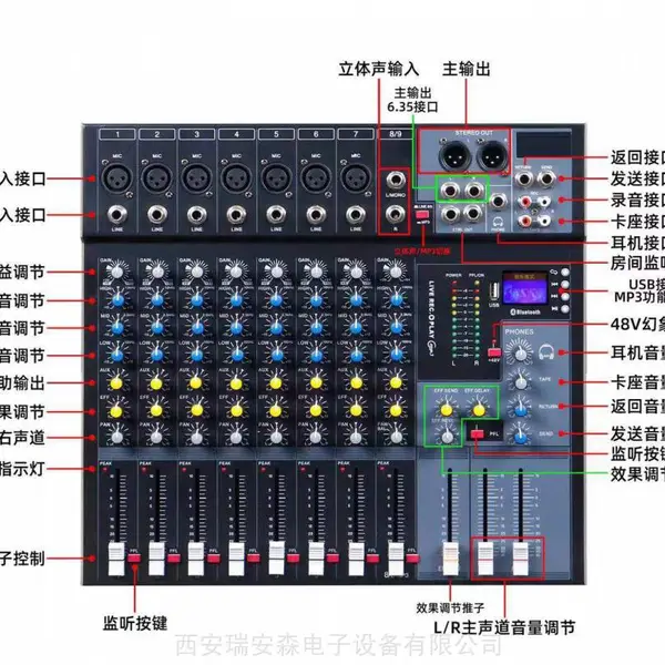 ��Ӧ������(JRLON) JR-80S 8·����̨(U��MP3/��������)